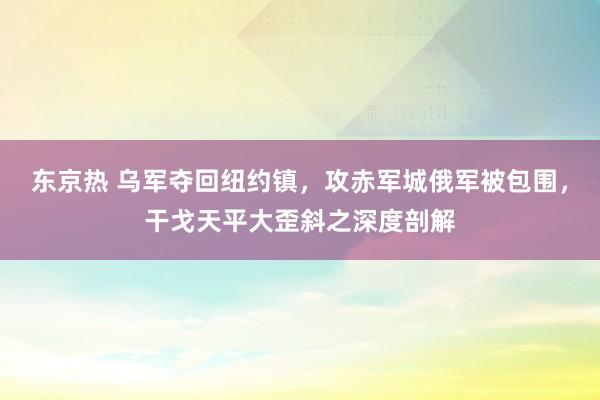 东京热 乌军夺回纽约镇，攻赤军城俄军被包围，干戈天平大歪斜之深度剖解