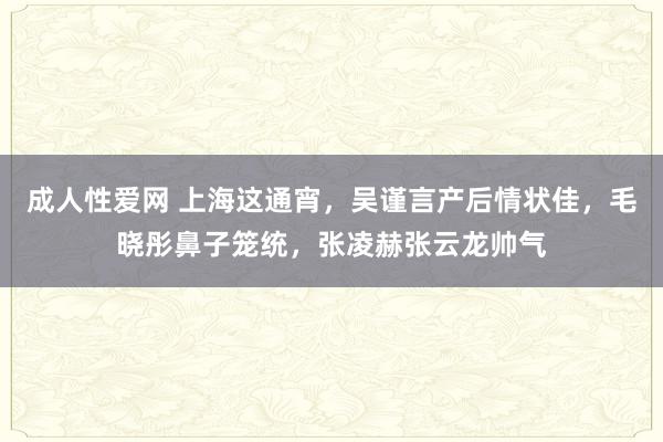 成人性爱网 上海这通宵，吴谨言产后情状佳，毛晓彤鼻子笼统，张凌赫张云龙帅气
